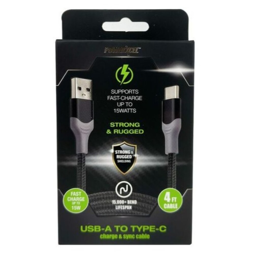 PowerXcel USB-A To Type-C 4FT Cable